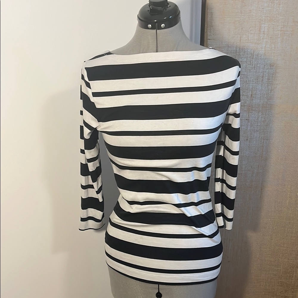 Striped Black and White Women's Top